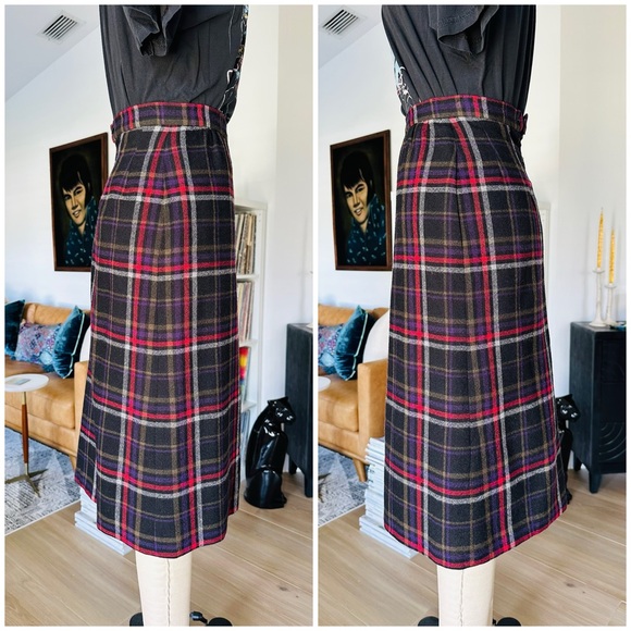 Vintage 70’s/80’s Plaid Wool Skirt Suit Set - Picture 13 of 15